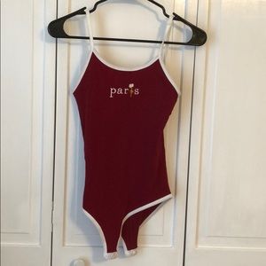 Paris Maroon Bodysuit